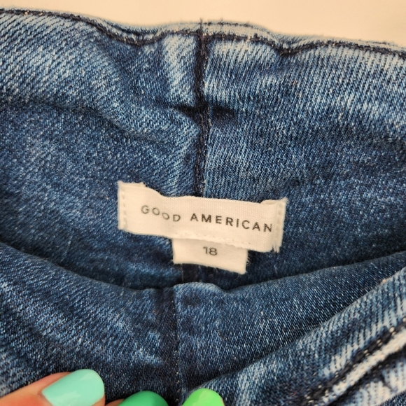 Good American High Rise Skinny Jeans Mega Compression Womens Size 18 Dark Wash - Picture 8 of 8